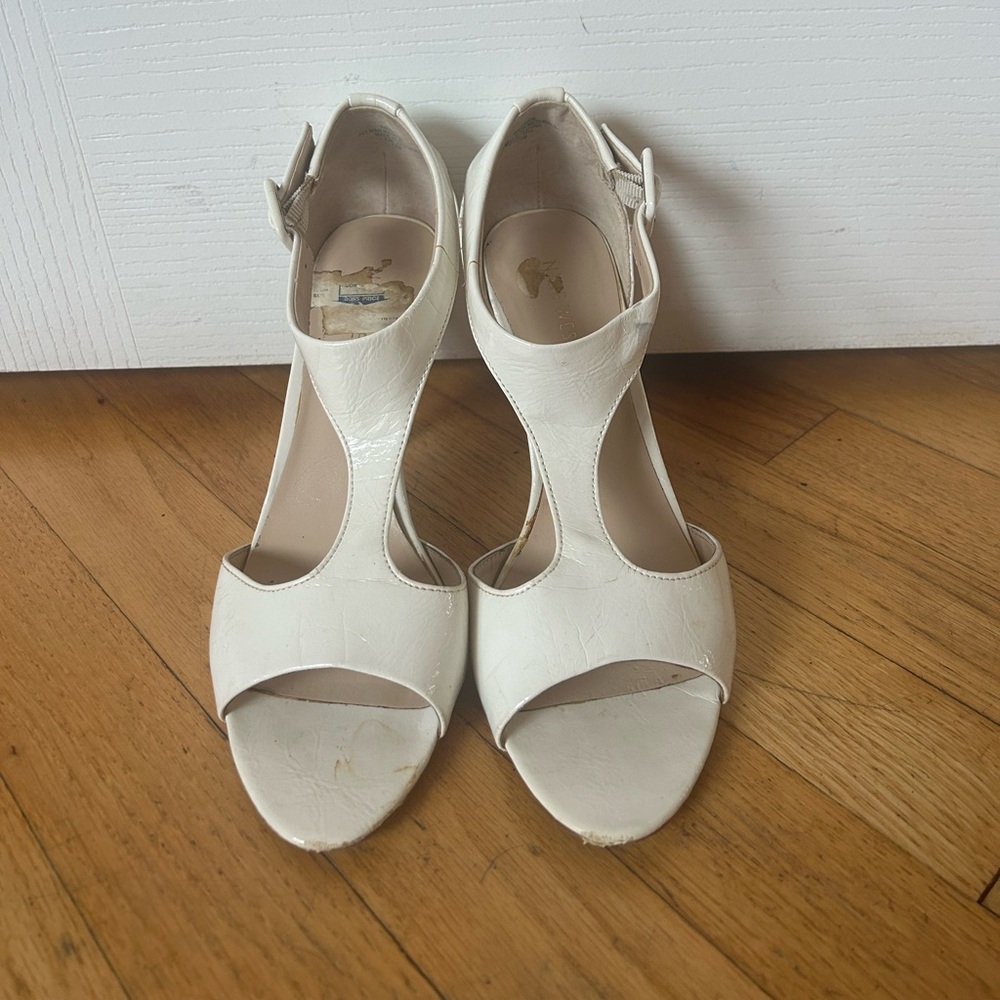 Nine West White Patten Heels